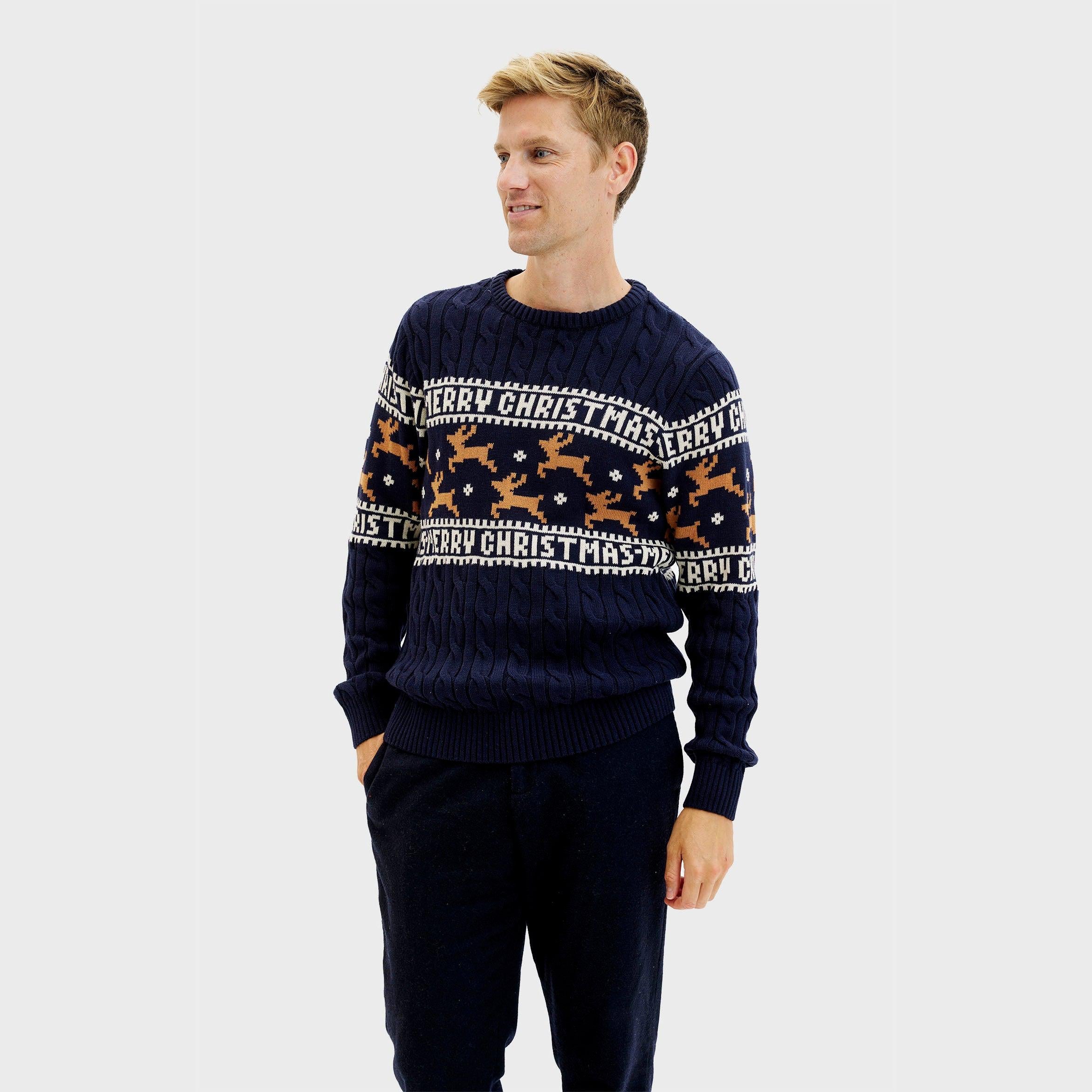 The Elegant Blue Christmas Sweater β Men